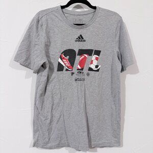 Adidas Men’s ATL Graphic T-Shirt Gray Size M, Athletic Tee, soccer, sports